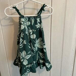 Carters 18m green floral spaghetti strap dress with matching bummies